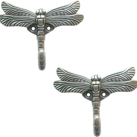 2pcs Dragonfly Coat Hooks Decorative Creativity Wall Mounted Hanger Hook for Hom - Picture 1 of 6
